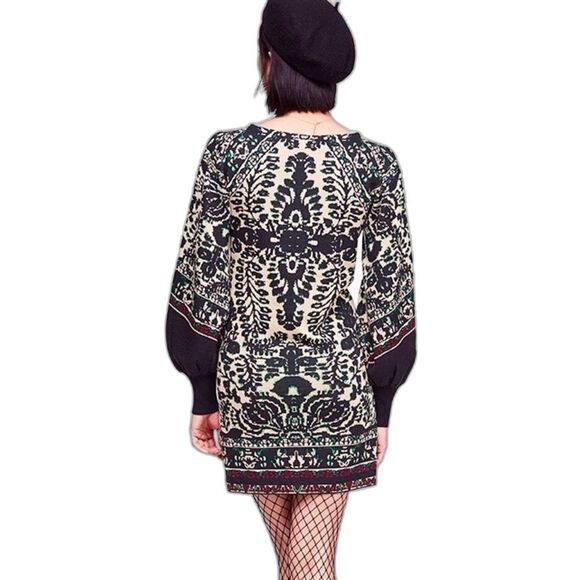 Free People Music and Lyrics Sweater Dress Women's Size Medium Mini V-Neck - Picture 14 of 14